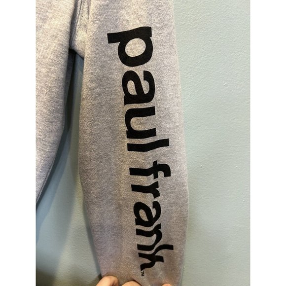 Juniors Size Medium Paul Frank Sock Monkey Gray Sweatshirt Round Neck - Picture 3 of 8